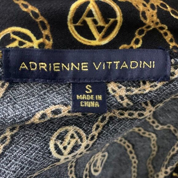 Vintage Adrienne Vittadini Stretch Knit Blouse S Black Scarf Neck Short Sleeves - Picture 7 of 7